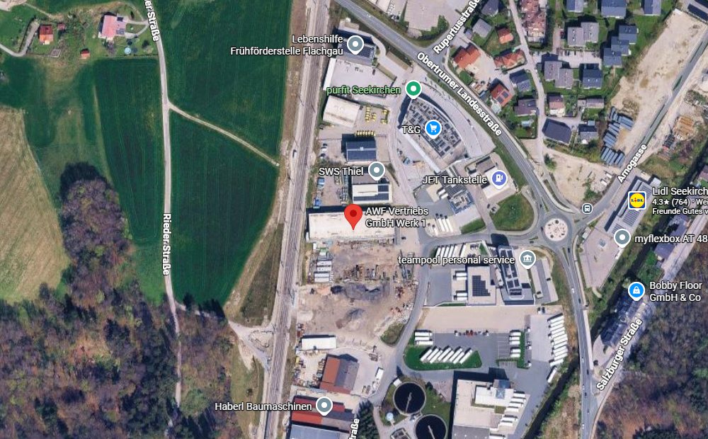 Posizione di AWF Vertriebs GmbH, Gewerbestraße 8, Seekirchen am Wallersee