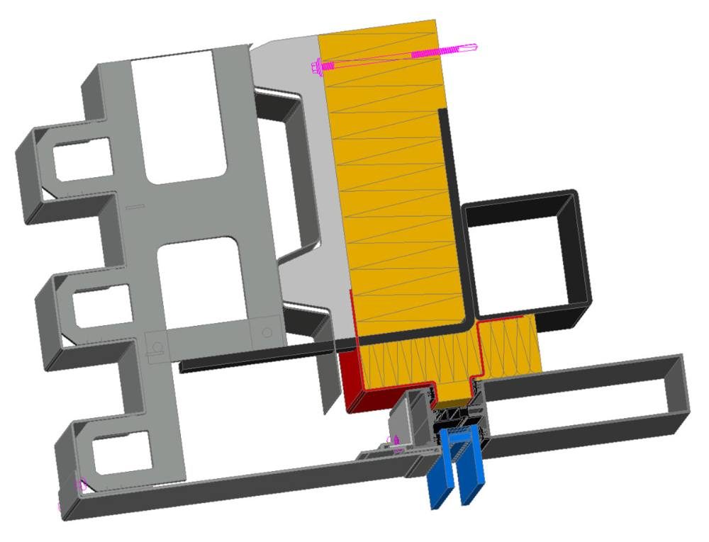Laibungsblechsystem – 3D-Schnitt